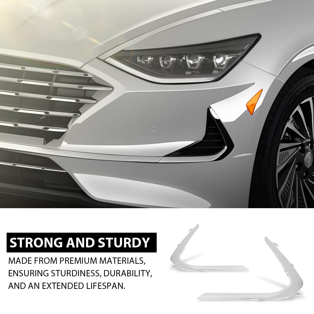 G-PLUS Front Bumper Moldings Right + Left 2pcs Compatible with Sonata 2020-2022 86595L0160