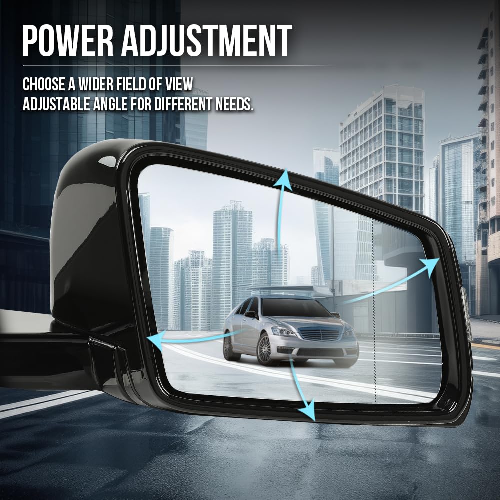 G-PLUS Rear View Mirror w/o Blind Spot Left & Right Side Compatible with Benz S 550 4Matic Base 2007-2009,Fit Benz S 600/S 65 AMG Base 2007-2009 2218100576 2218100676