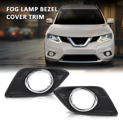G-PLUS Fog Light Bezel Covers Trim Left + Right Driver Passenger Compatible with Nissan Rogue 2014-2016