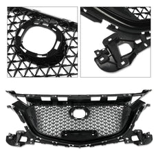 G-PLUS Front Bumper Upper Grille Compatible with Mazda 3 Axela 2017-2018 Honeycomb Black Product Details