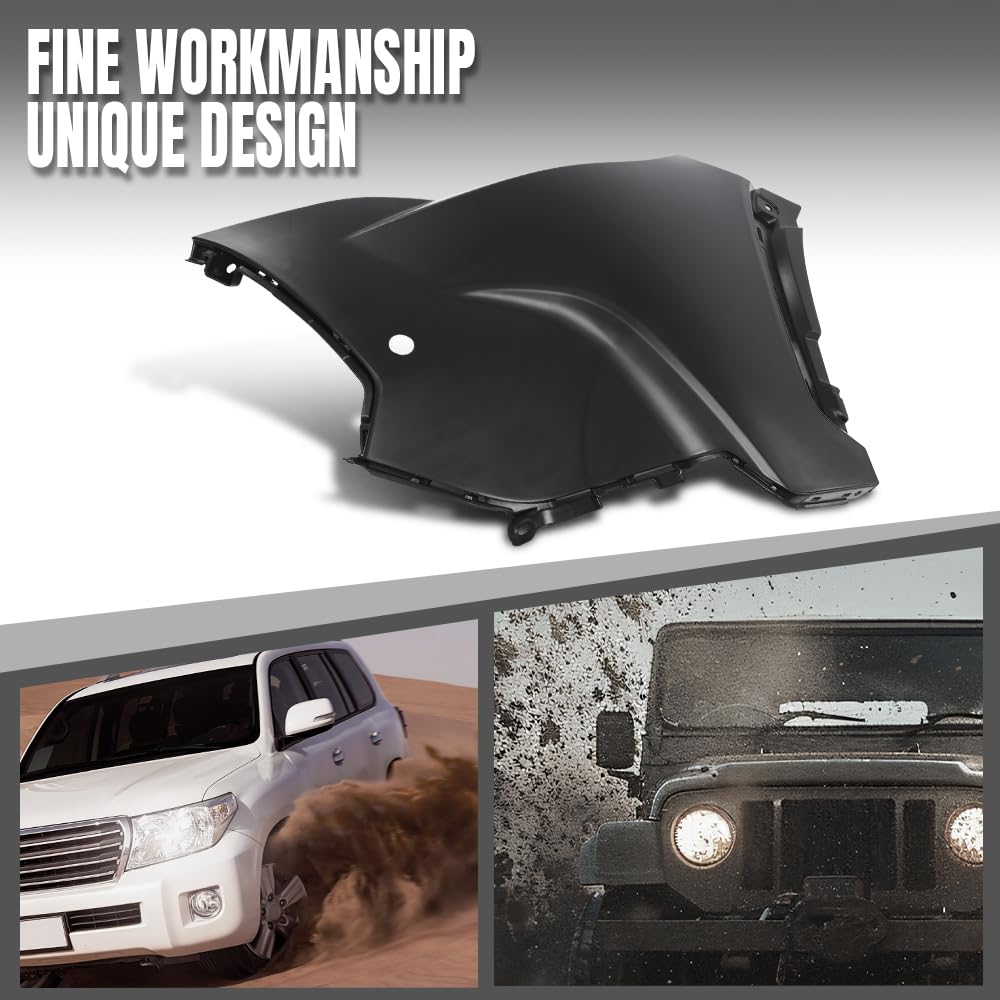 G-PLUS Front LH Side Bumper Cover Compatible with Toyota Corolla Cross 2022 2023 2024 2025 Fit XLE Models with Park Assist Only Black
