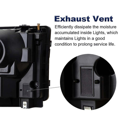 G-PLUS Headlights Assembly, Compatible with 2005 2006 2007 Ford F250 F350 Super Duty Bumper Headlamps,Smoky Lens Black Housing Clear Reflector,Left & Right faros delanteros