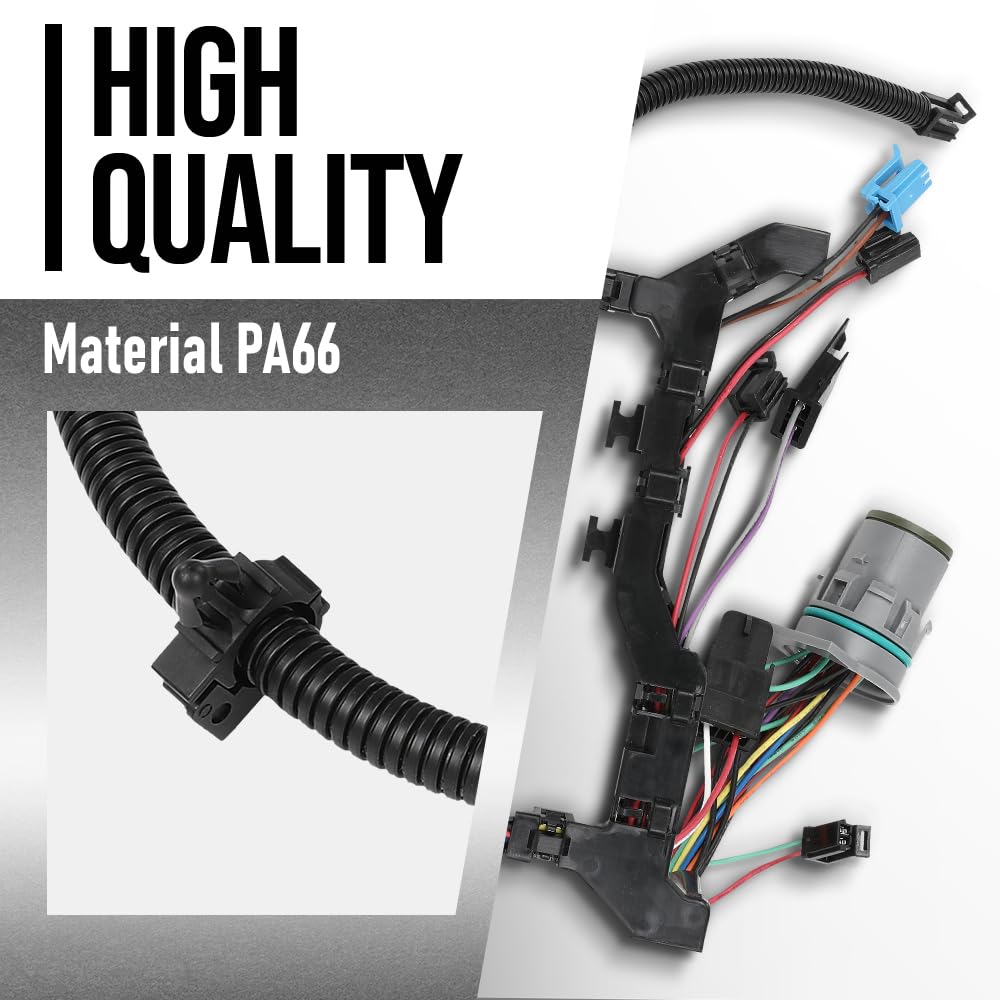 G-PLUS Wiring Harness Fit 2004-2005 6.6L Duramax LB7-LLY with Allison Transmission Not Fit 6 Solenoid Valve Bodies 29539792, 3500086, 37955A Black