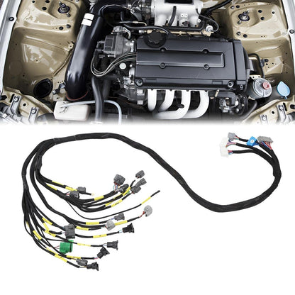 G-PLUS Tucked Engine Harness Fit Honda Civic Integra B16 B18 D16&B/D-Series OBD1 Tucked Budget Engine Harness w/OBD1 Dist/Inj/Alt & 92-95 ECU Plugs CNCH-0BD1-1