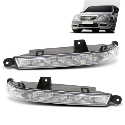 G-PLUS LED Pair Fog Lamp Daytime Running Lights, Compatible with Benz W221 S63 AMG 2007-2013, LH Driver & RH Passenger Side 2PCS, 2218201356, 2218201456