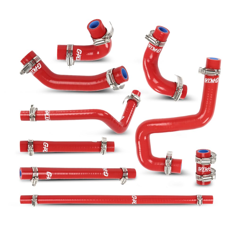 G-PLUS Silicone Heater Hose Kit Compatible with Toyota 4Runner 3.4L 1996-2002 W/Rear Heater Red