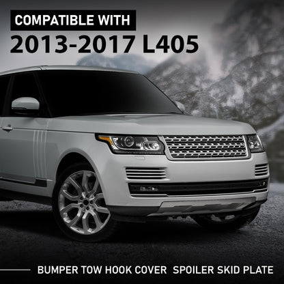 G-PLUS Front Bumper Tow Hook Cover Spoiler Skid Plate Compatible with Range Rover L405 2013-2017 Black