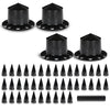 G-PLUS Rear Wheel Cover Axle 33mm Spiked Hub Cover Kit Compatible with Semi-Trucks 22.5" and 24.5" Wheels ABS Plastic Black