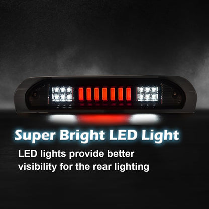 G-PLUS LED Third Brake Light Compatible With 2002-08 Dodge RAM 1500/Fit 2003-2009 Dodge RAM 2500 3500 3RD LED Bar Brake/Cargo Lamp,Type I Chrome Housing Smoky Lens