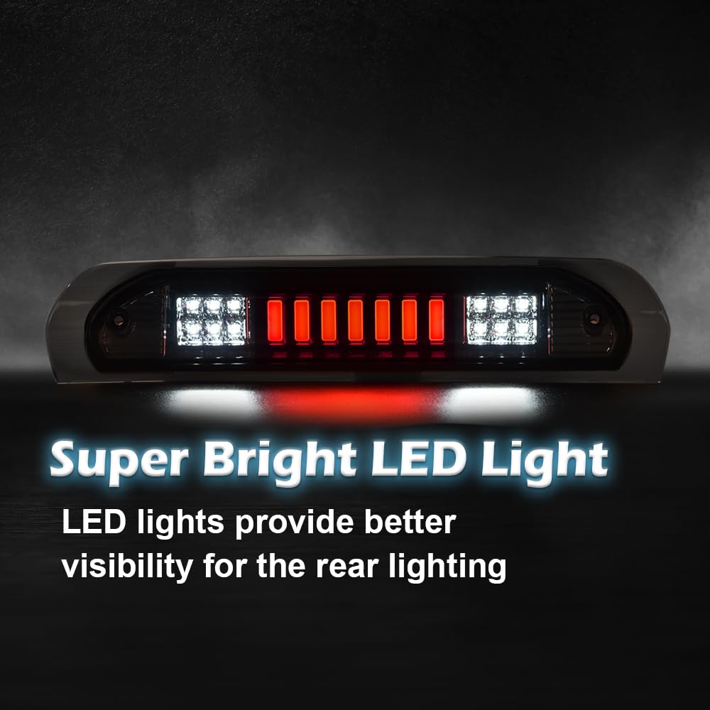 G-PLUS LED Third Brake Light Compatible With 2002-08 Dodge RAM 1500/2003-09 Dodge RAM 2500 3500,5072594AB, 5072594AD, 5072594AC 3RD LED Bar Brake/Cargo Lamp,Type I (Chrome Housing Clear Lens)