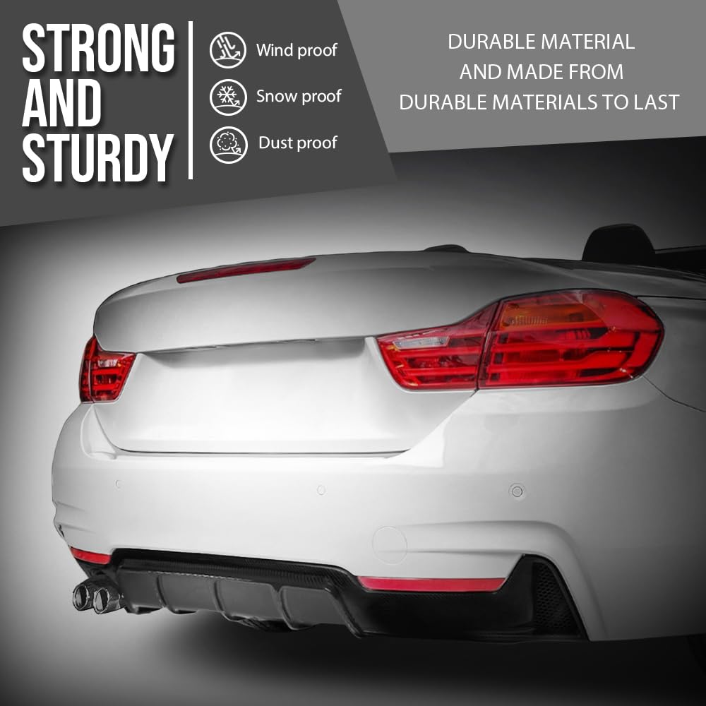 G-PLUS Rear Diffuser Compatible with BMW 4 Series F32 F33 F36 2014-2020 (w/M Sport Bumper), Fit BMW F32 4 Series 2 Door Coupe 2014-2019 M Performance Style (Single Sided Dual Output) Glossy Black