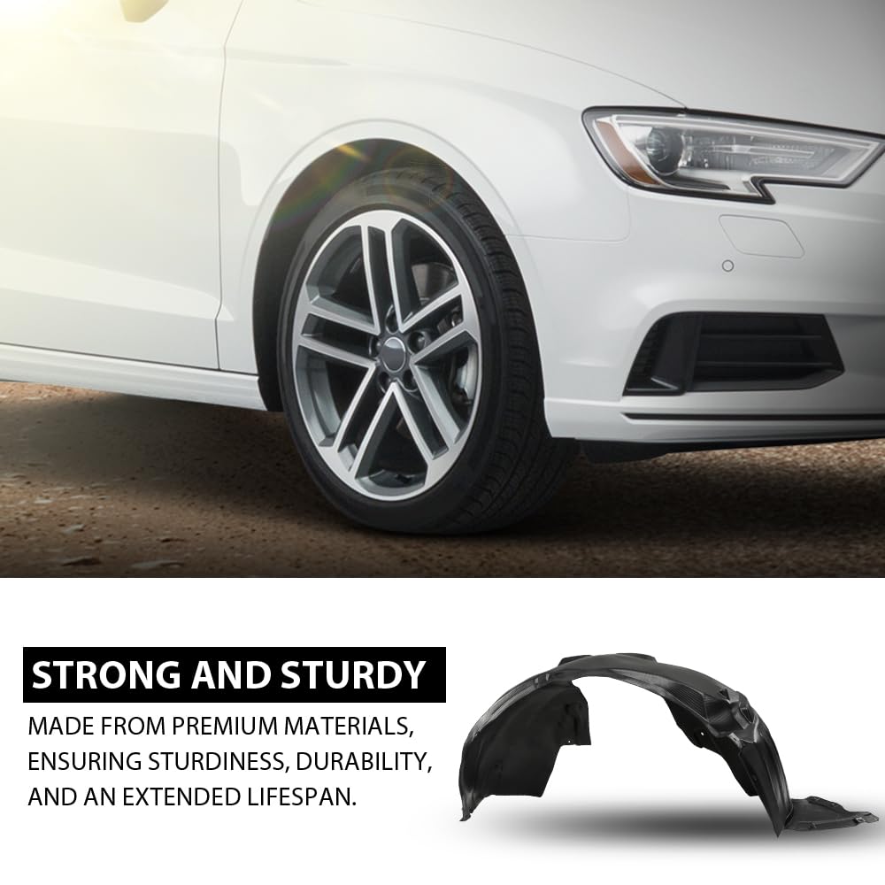 G-PLUS Fender Liner Sedan Front Passenger Side Compatible with Audi A3 Prestige/Technik/Titanium 2015-2020,Fit Audi A3 Quattro 2015-2020 8V5821172G-PFM, AU1249142