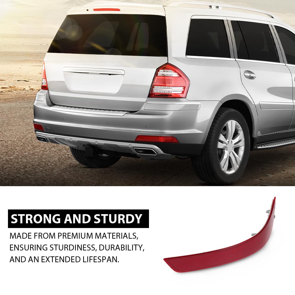 G-PLUS Rear Left Bumper Reflector Light, Compatible with Benz GL-Class X164 GL350 GL450 GL550 2010-2012, 1648201074, 164 820 10 74