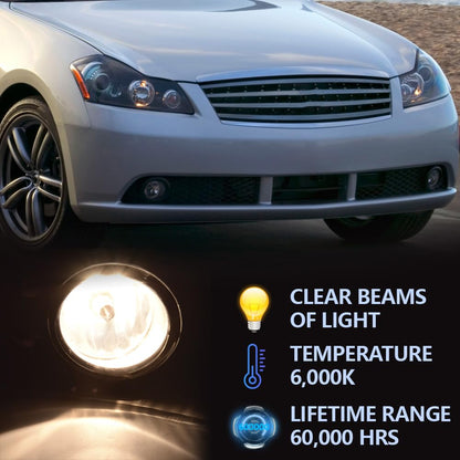 1 Pair Left And Right Fog Light Lamps Compatible With H11 Bulbs Compatible with Nissan Sentra Altima Rogue Maxima Murano Versa Pathfinder/Infiniti