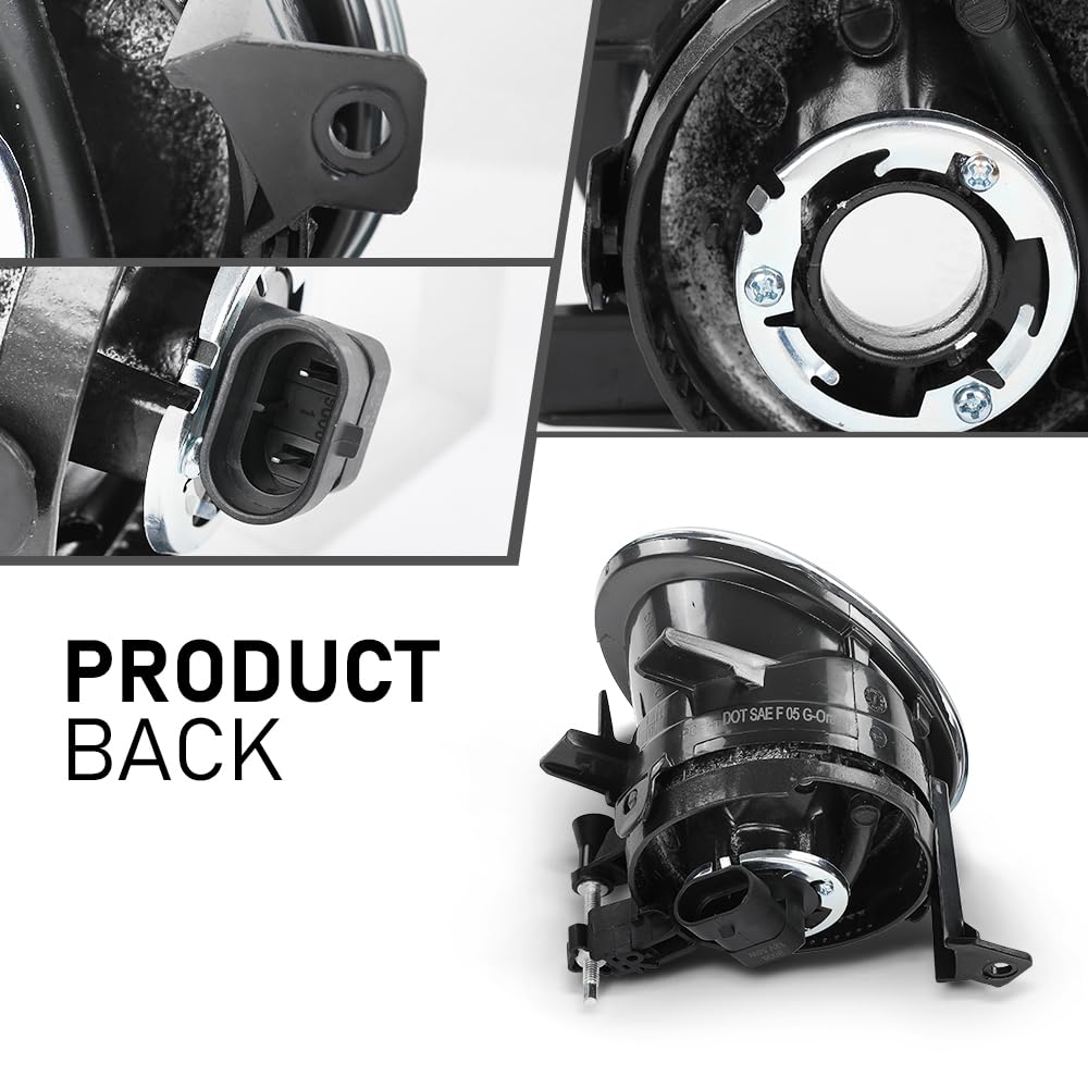 G-PLUS Fog Lights Front Bumper Lamps Pair Compatible with Volkswagen Golf Hatchback/Golf Wagon/Jetta Sedan/Jetta Wagon/Beetle/Eos 2010-2015 5K0941700G, 5K0941700B, 5K0941700 Black