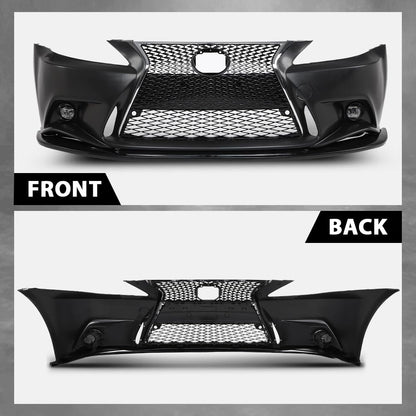 G-PLUS Black Lexus IS Front Bumper Kit + Lip + Plate (2006-2013 LX IS IS250 IS350 & 14+ F-Sport)