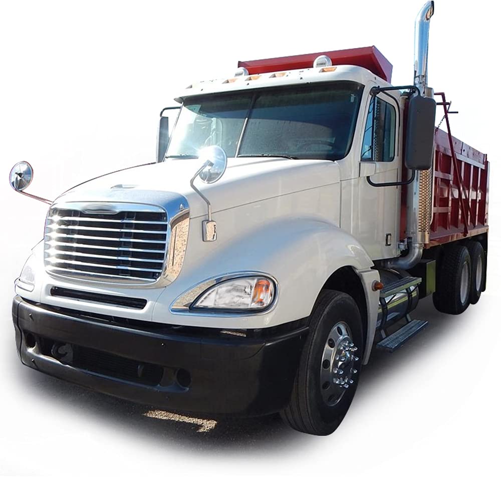 G-PLUS Headlights Assembly, Compatible with 1996-2004 Freghtliner Columbia Left Bumper Headlamps, Clear Lens Chrome Housing Amber Reflector,faros delanteros
