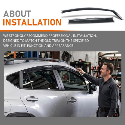 G-PLUS in-Channel Auto Vent Window Visor Compatible with Subaru Outback 2020-2023 4 PCS Smoky