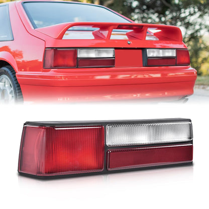 G-PLUS Taillights Taillamps Rear Brake Lights Left Driver Side w/o Bulbs Compatible with Ford Mustang 1987-1993 FO2800168, E7ZZ13405A Red Lens Black Housing Faros Traseros Luces TraserasAssembly