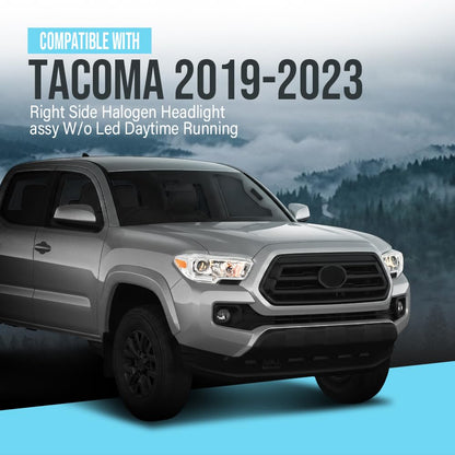 G-PLUS Headlight Assembly Right Side Compatible with Toyota Tacoma SR Crew Cab/Extend Cab Pickup 2019-2023 White