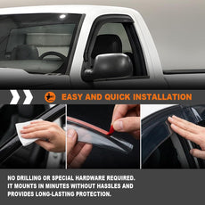 G-PLUS Window Vent Visor Deflectors 2PCS for Chevy Silverado GMC Sierra 1500 1999-2007 PC Smoky Additional Angle