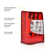 G-PLUS LED Rear Tail Lights Lamps Left & Right w/Bulbs Compatible with Chrysler Town & Country 2011-2016 CH2800198, CH2801198,5182531AE, 5182530AE