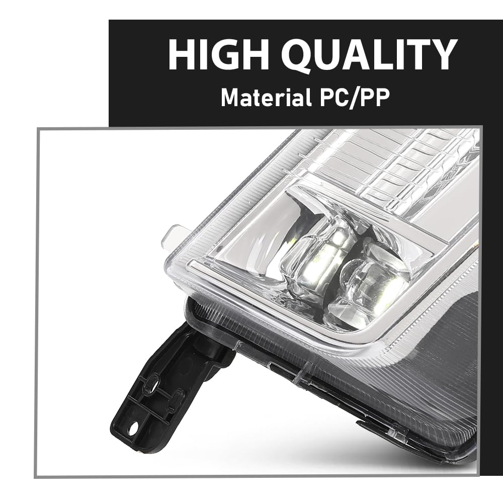G-PLUS LED Fog Light Driving Lamp Driver Side Clear Compatible with Ford Edge 2019-2024 PKT4B-15B243-AD, PKT4B15B243AD