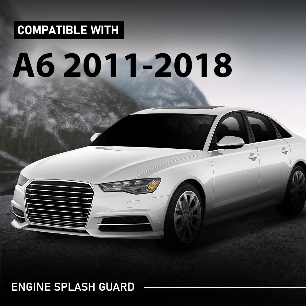 G-PLUS Engine Splash Guard + Mounting Elements Compatible with Audi A6 A7 S6 S7 Quattro RS7 2011-2018 4G0863822C, 4G0863822J