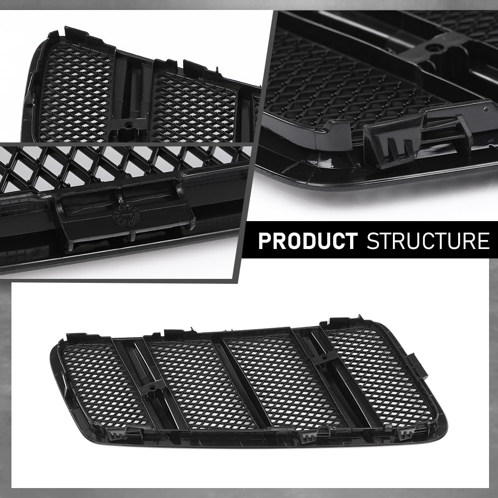 G-PLUS Front Left Hood Air Vent Grille, Compatible with Benz W166 GL GL350 GL450 GL550 GL63 AMG ML ML350 ML550 ML63 AMG 2012-2015, Driver Side, 1668800105