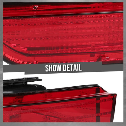 G-PLUS Left Driver Side Rear Bumper Light Lower Tail Stop Lamp Compatible with VW Touareg 2011-2014 7P6945701D Red