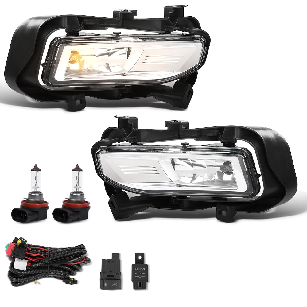 G-PLUS Front Bumper Fog Lights Fog Lamps & Wiring Harness Left&Right Side Compatible with Nissan Kicks 2017-2019 261508995A