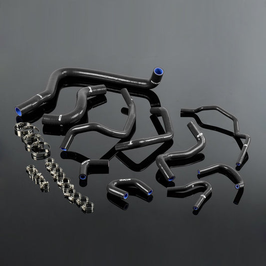 G-PLUS Silicone Radiator & Heater Hose Pipe Kit Clamps Compatible With Honda Accord CB7 F22a F20a 1990-1993, Black