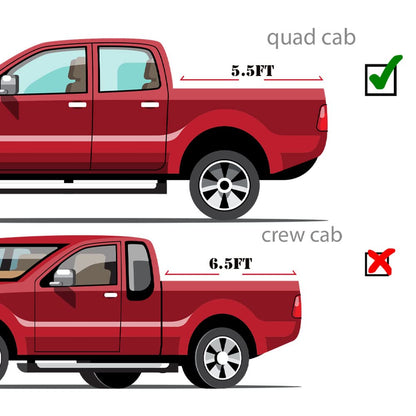 G-PLUS T3 Tri-Fold Hard Lock 5.5Ft Truck Tonneau Cover Compatible with 2004-2015 Nissan Titan | 5'5" Extra Short Bed Extended Cab | Only Fits Models Equipped with Bed/Deck Rail System