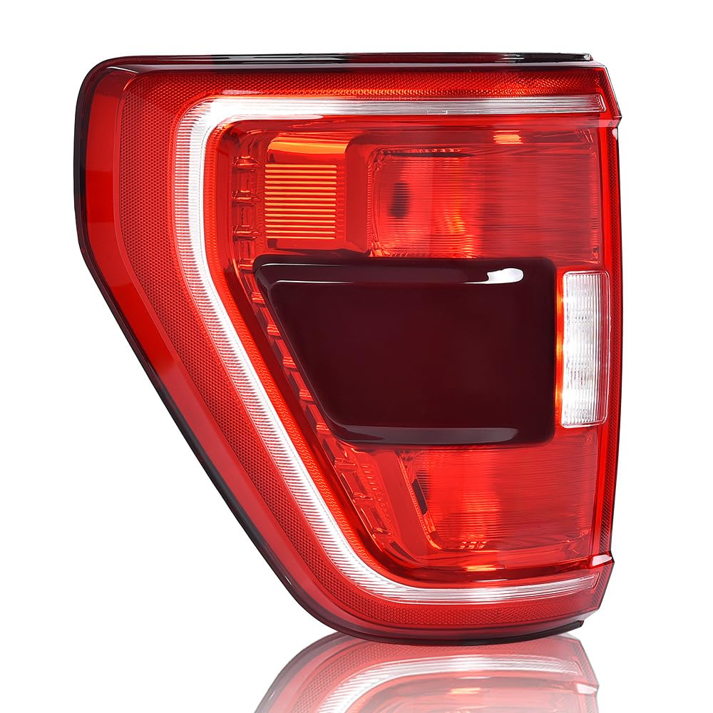 G-PLUS LED Tail Light Rear Brake Lamp Left Compatible with Ford F150 XLT 2021-2023 w/Blind Spot Fit for w/Factory Incandescent Model Red Lens Luces TraserasAssembly
