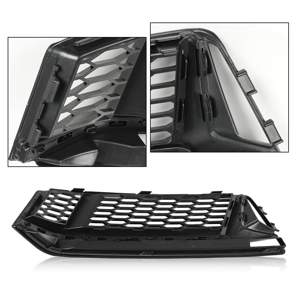 G-PLUS Front Bumper Fog Light Lamp Cover Grille Driver and Passenger Side Compatible with Audi A5 S-Line / S5 B8 RS5 2008-2012,NOT fit A5 Standard Bumper 8T0807682D 8T0807681B Honeycomb Style