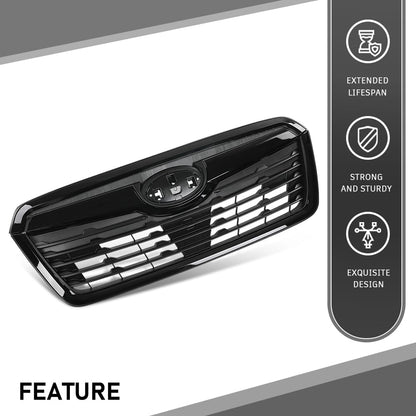 G-PLUS Front Bumper Grille w/Camera Hole Compatible with Subaru Forester 2019-2021 Gloss Black