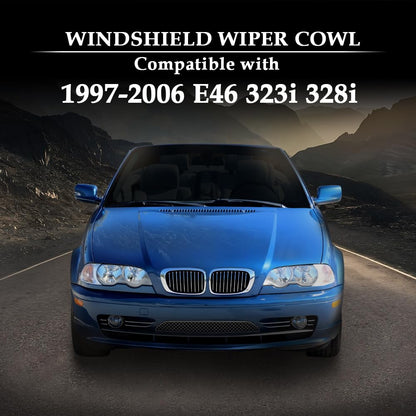 G-PLUS Windshield Wiper Grille Lower Motor Cowl Cover Compatible with BMW 323Ci 1998-2000,Compatible with BMW 325Ci/330Ci/M3 2001-2006,Fit BMW 325i/325xi/330i 2001-2005 51718208483