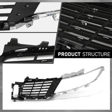 G-PLUS Bumper Grille Insert for Lincoln MKX 2016-2018 Black Silver Right Side Product Features