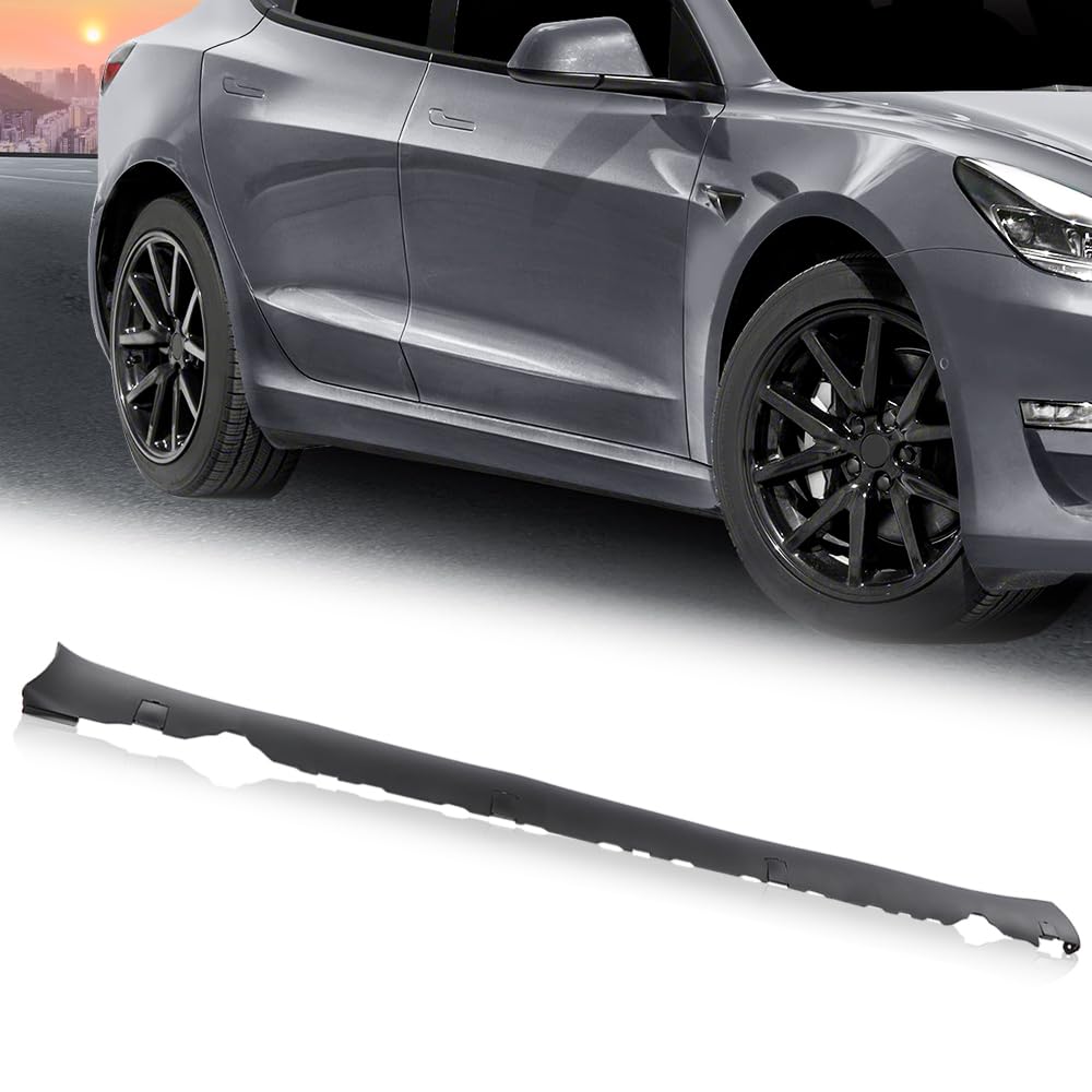 G-PLUS Right Door Side Skirt Molding Rocker Lower Cover Trim Compatible with Tesla Model 3 2017-2022 1089829-00-D 1089831-00-D