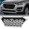 G-PLUS Front Upper Bumper Grille Chrome Gray & Black w/Black accents Compatible with Hyundai Tucson 2019 2020 2021 (For Models without Front Camera) HY1200225 86350D3500 86350-D3500