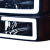 G-PLUS LED DRL headlights, Compatible with 2003 2004 2005 2006 Chevy Avalanche 1500 2500 Bumper Headlamps, Smoky Lens Chrome Housing Amber Reflector,faros delanteros