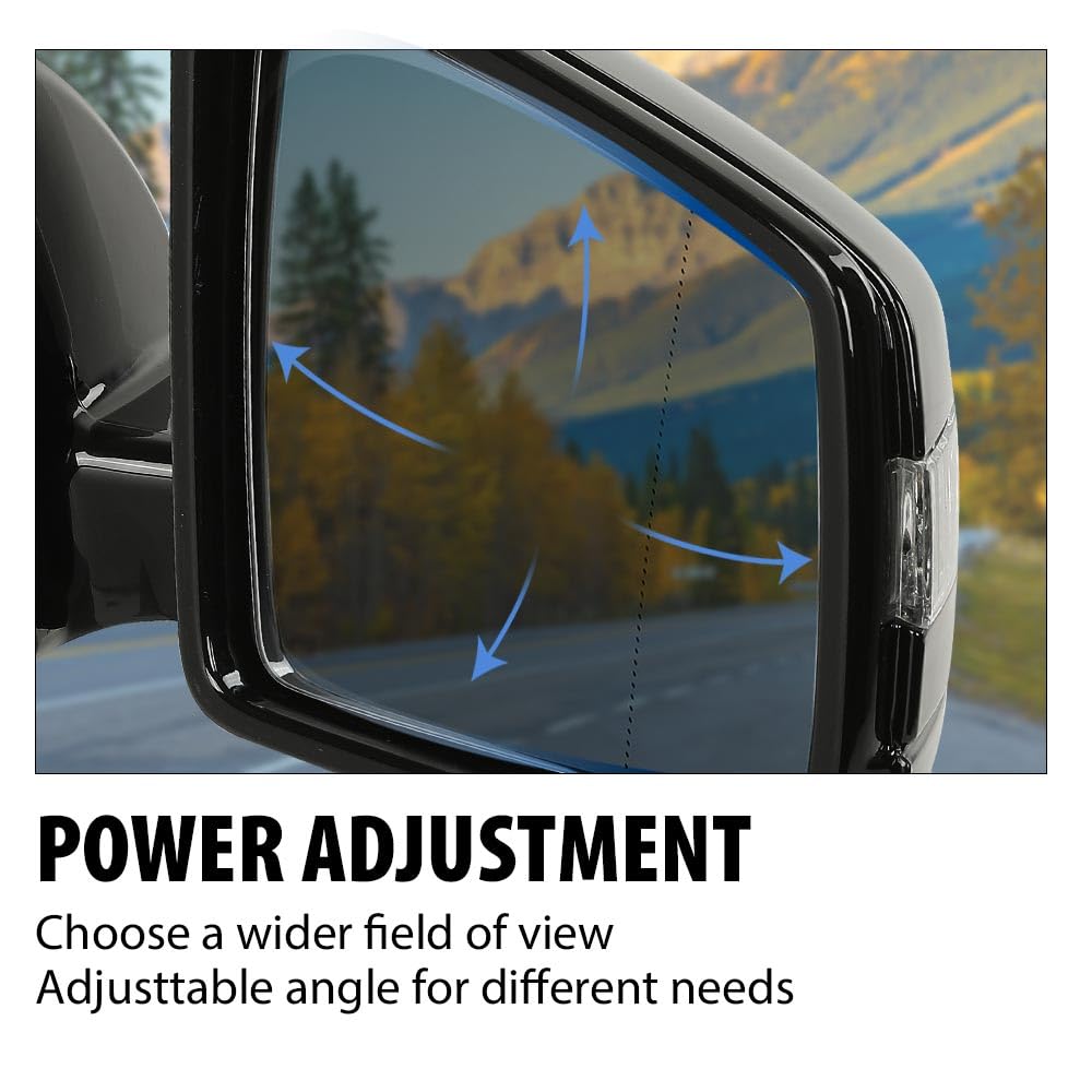 G-PLUS Mirror w/o Blind Spot Right Passenger Side Compatible with Benz ML350 GL450 2010 2011 2012 Black