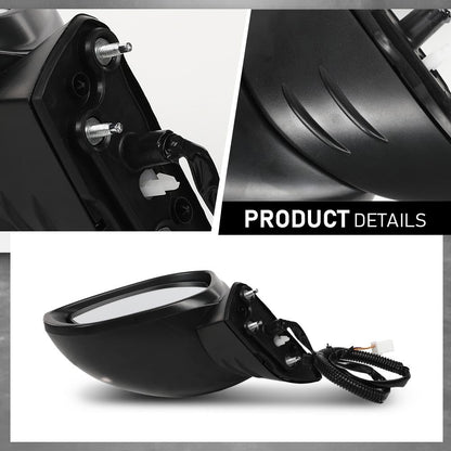 G-PLUS Power Mirror w/ 3-Pin Left Driver Side Compatible with Honda Civic LX/Sport 2022-2023 Manual Folding 76258T20A01-PFM HO1320350 Glossy Black