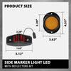 G-PLUS Side Marker Light LED with Reflectors Kit Compatible with Humvee M998 Hummer Universal 4pcs