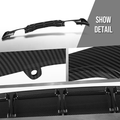 G-PLUS Rear Diffuser Compatible with BMW F32 F33 F36 420i 428i 435i M Sport 2014 2015 2016 2017 2018 2019 2020, Only Fit Model with M Sport Bumper Rear Diffuser Lip Carbon Fiber Black