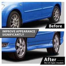 G-PLUS Side Skirts Body Kit Compatible with Toyota Corolla 2003-2008 Rocker Panel Black Additional Angle