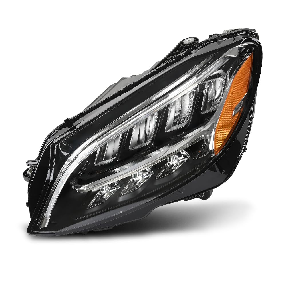 G-PLUS LED Headlight Left Driver Side Compatible with Benz C300 C43 W205 2019 2020 2021 2059066104, 2059066004 Black