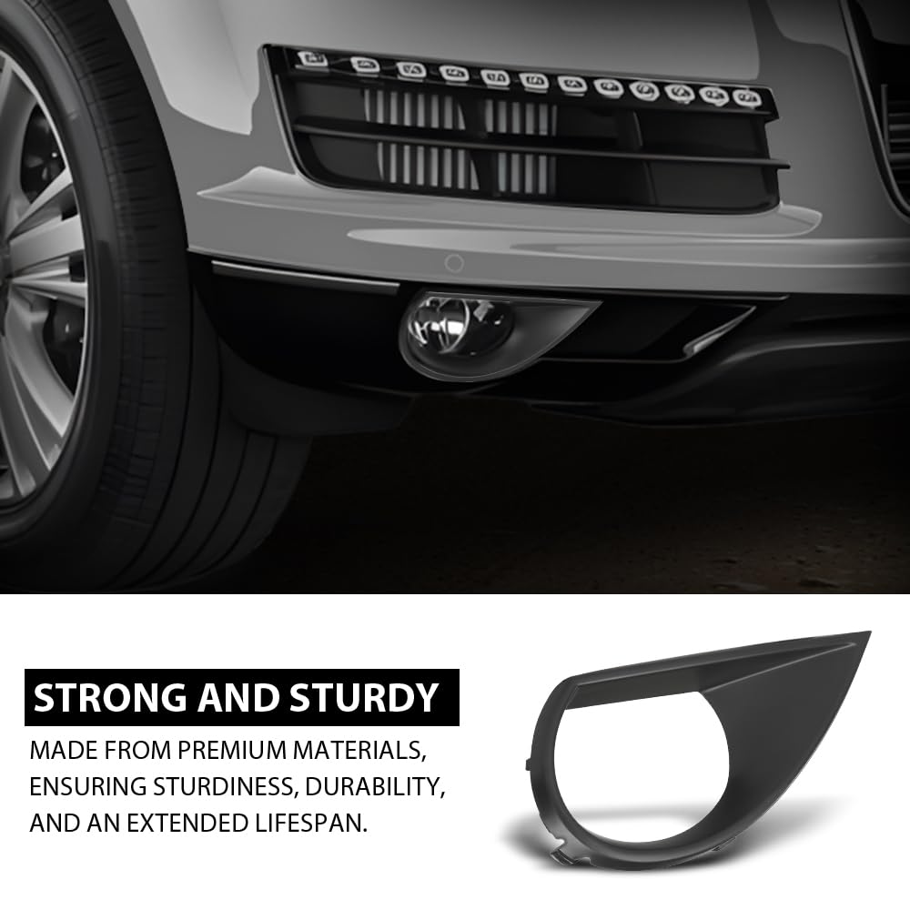G-PLUS Front Right Fog Light Grill Cover, Compatible with Audi Q7 2010-2015, Passenger Side, AU1039111, 4L0807490A