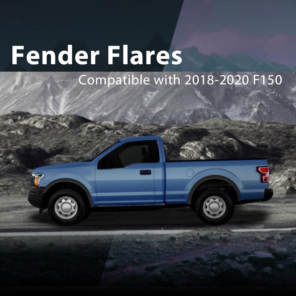 G-PLUS 4PCS Fender Flares Compatible with Ford F150 2018 2019 2020 Left & Right Wheel Trim Opening Molding, Factory Style