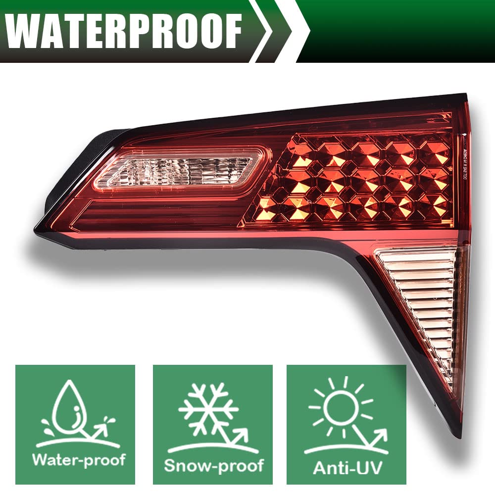 G-PLUS Inner Tail Light Compatible With 2016 2017 Honda Hrv LX/EX/EX-L/Epic/Uniq Sport Utility 4-Door Sedan Factory Style Automotive Trunk Brake Rear Inner Lamp Chrome Housing,Passenger Side (Right)